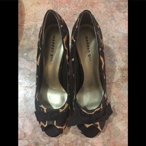 Madden Girl Peep Toe Leopard Print Pump